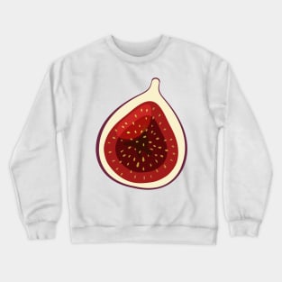 Juicy figs and leaves, exotic fruits pattern print Crewneck Sweatshirt